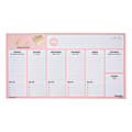See Jane Work® Undated Weekly Desk Notepad, 4" x 9", Pink/Gold 1 thumbnail image
