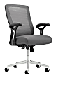 Realspace® Modern Comfort Cassia Bonded Leather/Mesh Mid-Back Manager's Chair, Gray/Silver 1 thumbnail image