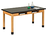Diversified Woodcrafts Book Compartment Table, Plastic Laminate Tabletop, 30"H x 24"W x 48"D, Black/Oak