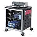 Safco® Scoot Desk-Side Printer Stand, 26-1/2"H x 26-1/2"W x 20-1/2"D, Black/Silver