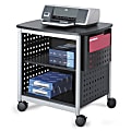 Safco® Scoot Desk-Side Printer Stand, 26-1/2"H x 26-1/2"W x 20-1/2"D, Black/Silver 1 thumbnail image