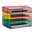 Mind Reader 4-Piece Stackable Paper Tray Desktop Organizer, 11-1/2”H x 9-3/4”W x 13-1/4”D, Multicolor 1 thumbnail image