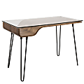 Lumisource Avery Mid-Century Modern Desk, Walnut/Black