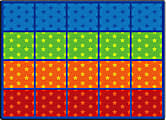 Flagship Carpets Cushy Tushy Stars Seating Rows Carpet, Rectangle, 6' x 8' 4", Multicolor 1 thumbnail image