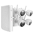 Lorex L42481-4AA4-E 2K 4.0-Megapixel 8-Camera-Capable 1TB NVR System With 4 Outdoor Wi-Fi Battery Security Cameras, White