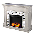 SEI Furniture Birkover Electric Fireplace With Marble Surround, 40"H x 48"W x 14-1/2"D, Gray 1 thumbnail image