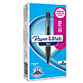 Paper Mate® Retractable Gel Pens, Medium Point, 0.7 mm, Black Barrel, Black Ink, Pack Of 12