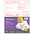 Office Depot® W-2 Laser Tax Forms, 6-Part, 2-Up, 8-1/2" x 11", Pack Of 25 Form Sets, 5602524 1 thumbnail image