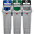 Rubbermaid Commercial Slim Jim Recycling Station - Black, Blue, Green - 1 Each 1 thumbnail image