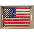 Amscan Patriotic American Flag Wooden Serving Tray, 11" x 16", Multicolor