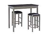 Linon Kent 3-Piece Tavern Set, 36"H x 22"W x 42"D, Gray