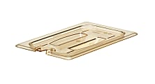 Cambro H-Pan High-Heat GN 1/4 Notched Covers With Handles, 1-3/16"H x 6-3/8"W x 10-3/8"D, Amber, Pack Of 6 Covers