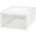 IRIS Stackable Storage Box Drawer - External Dimensions: 19.6"x15.8"x 9" - 15 lb - 7.72 gal - Stackable - Plastic - Clear, White -  - 129771 1 thumbnail image
