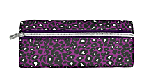 Office Depot® Brand Slim Fashion Pencil Pouch, 8-1/2" x 3-1/2", Purple/Black Cheetah 1 thumbnail image