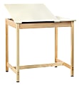 Shain Solutions Basic 2-Piece Table, 39 3/4"H x 42"W x 30"D, Almond/Maple