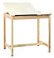 Shain Solutions Basic 2-Piece Table, 39 3/4"H x 42"W x 30"D, Almond/Maple 1 thumbnail image