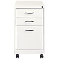 Lorell® 19"D Vertical 3-Drawer Mobile Pedestal File Cabinet, Metal, White