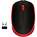 Logitech M170 Wireless Compact Mouse (Red) - Optical - Wireless - Radio Frequency - 2.40 GHz - Red - USB - 910004941 1 thumbnail image
