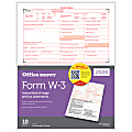 Office Depot® W-3 Laser Tax Forms, 1-Part, 8-1/2" x 11", Pack Of 10 Forms, 520091024 1 thumbnail image