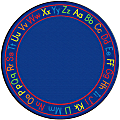 Flagship Carpets Cushy Alphabet Carpet, Round, 6', Multicolor