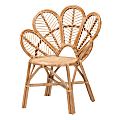bali & pari Eliava Modern Bohemian Rattan Flower Accent Chair, Natural Brown 1 thumbnail image