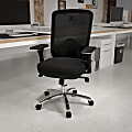 Flash Furniture HERCULES 24-7 Intensive Mesh Mid-Back Big And Tall Chair With Synchro Tilt, Black/Chrome