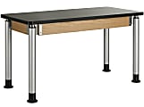 Diversified Woodcrafts Adjustable Height Table With ChemArmor Top, 39"H x 24"W x 54"D, Northwoods Oak/Black Top 1 thumbnail image