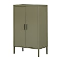 South Shore Crea 26”W Metal 2-Door Accent Cabinet, Olive Green 1 thumbnail image