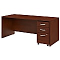 Bush Business Furniture Studio C Office Desk With Mobile File Cabinet, 72"W x 30"D, Hansen Cherry, Standard Delivery