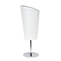 Simple Designs Mini Chrome Table Lamp With Angled Shade, 12-5/8"H, White Shade/Chrome Base 1 thumbnail image