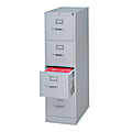 HON® H320 26-1/2"D Vertical 4-Drawer Letter-Size File Cabinet, Metal, Light Gray