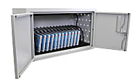 Luxor 16 Tablet Wall/Desk Charging Box With USB Outlet, 14 1/2"H x 25"W x 13"D, Gray 1 thumbnail image