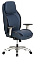 Shaquille O'Neal™ Zephyrus Ergonomic Bonded Leather High-Back Executive Chair, Navy/Silver