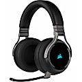 Corsair VIRTUOSO RGB WIRELESS High-Fidelity Gaming Headset - Carbon - Stereo - Mini-phone (3.5mm) - Wired/Wireless - 60 ft - 32 Ohm - 20 Hz - 40 kHz - Over-the-head - Binaural - Circumaural - 4.92 ft Cable - Omni-directional Microphone - Carbon