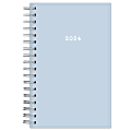 2024 Blue Sky™ Quilt Weekly/Monthly Planning Calendar, 3-5/8" x 6-1/8", Powder Blue, January to December