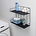 Honey Can Do 2-Tier Wall Mounted Metal Shelf With Easy To Hang Design, 20”H x 10”W x 24”D, Black 1 thumbnail image