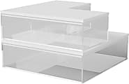 Martha Stewart Brody Stack & Slide Plastic Tray Office Desktop Organizers, 2"H x 6-1/4"W x 7-1/2"D, Clear, Set Of 3 Organizers