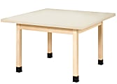 Shain Solutions Worktop Classic Table, Square, 30"H x 48"W x 48"D, Almond/Maple