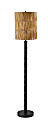 Adesso Norfolk Floor Lamp, Black with Woven Paper Raffia 1 thumbnail image