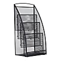 Mind Reader Skim 4-Pocket Metal Mesh Magazine Rack, 23 1/2"H x 11 1/2"W x 8 1/2"D, Black 1 thumbnail image