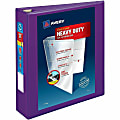 Avery® Heavy-Duty View 3-Ring Binder With Locking One-Touch EZD™ Rings, 2" D-Rings, 39% Recycled, Purple 1 thumbnail image