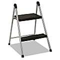 Cosco® Folding Step Stool, 2-Step, 200 lb Capacity, 16.9" Working Height, Platinum/Black 1 thumbnail image