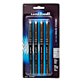 uni-ball® Vision™ Liquid Ink Rollerball Pens, Microtip Point, 0.5 mm, Black Barrel, Black Ink, Pack Of 4 Pens 1 thumbnail image
