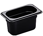 Cambro H-Pan High-Heat GN 1/9 Food Pans, 4"H x 4-1/4"W x 6-15/16"D, Black, Pack Of 6 Pans