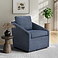 Lifestyle Solutions Hampton Polyester Swivel Accent Guest Chair, Blue 1 thumbnail image