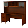 Bush Furniture Somerset Office Desk With Hutch, 72"W, Hansen Cherry, Standard Delivery