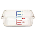 Rubbermaid Commercial Space Saving Square Container - Dishwasher Safe - Clear, Red, Blue - Polycarbonate Body - 1 Each