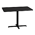 Flash Furniture Laminate Rectangular Table Top With Table-Height Base, 31-1/8"H x 30"W x 42"D, Black 1 thumbnail image