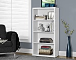 Monarch Specialties 48"H 3-Shelf Adjustable Bookcase, White 1 thumbnail image