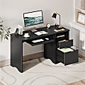 Bestier 55"W Computer Desk with Charging Outlet, Black, Total Qty 1 1 thumbnail image